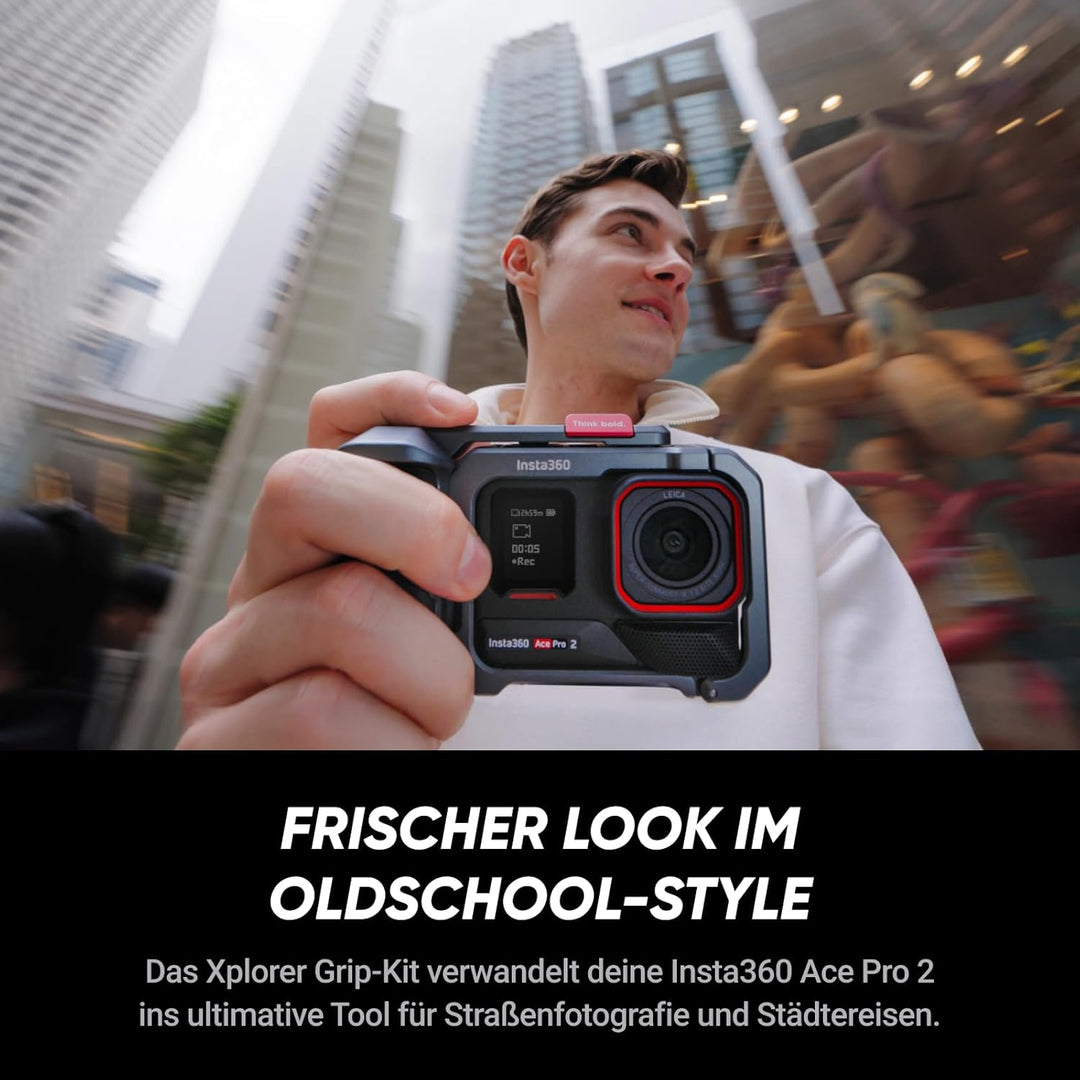 Insta360 Ace Pro 2 Xplorer Bundle Schiefergrau – wasserdichte 8K Action-Kamera mit Leica entwickelt,