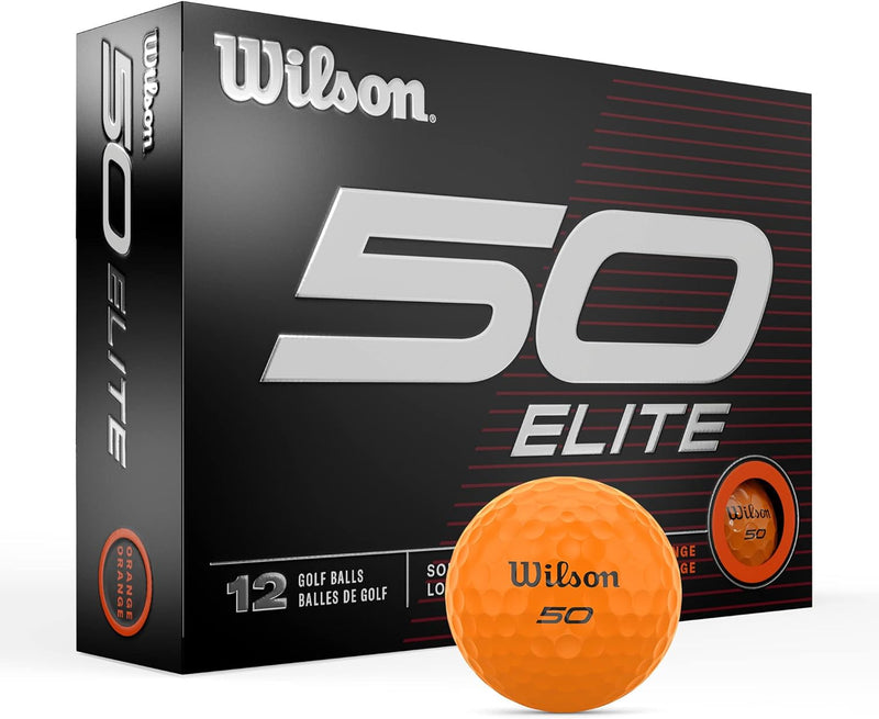 WILSON Fifty Elite Golfbälle, 12 Stück Orange/Abendrot im Zickzackmuster (Sunset Chevron), Orange/Ab