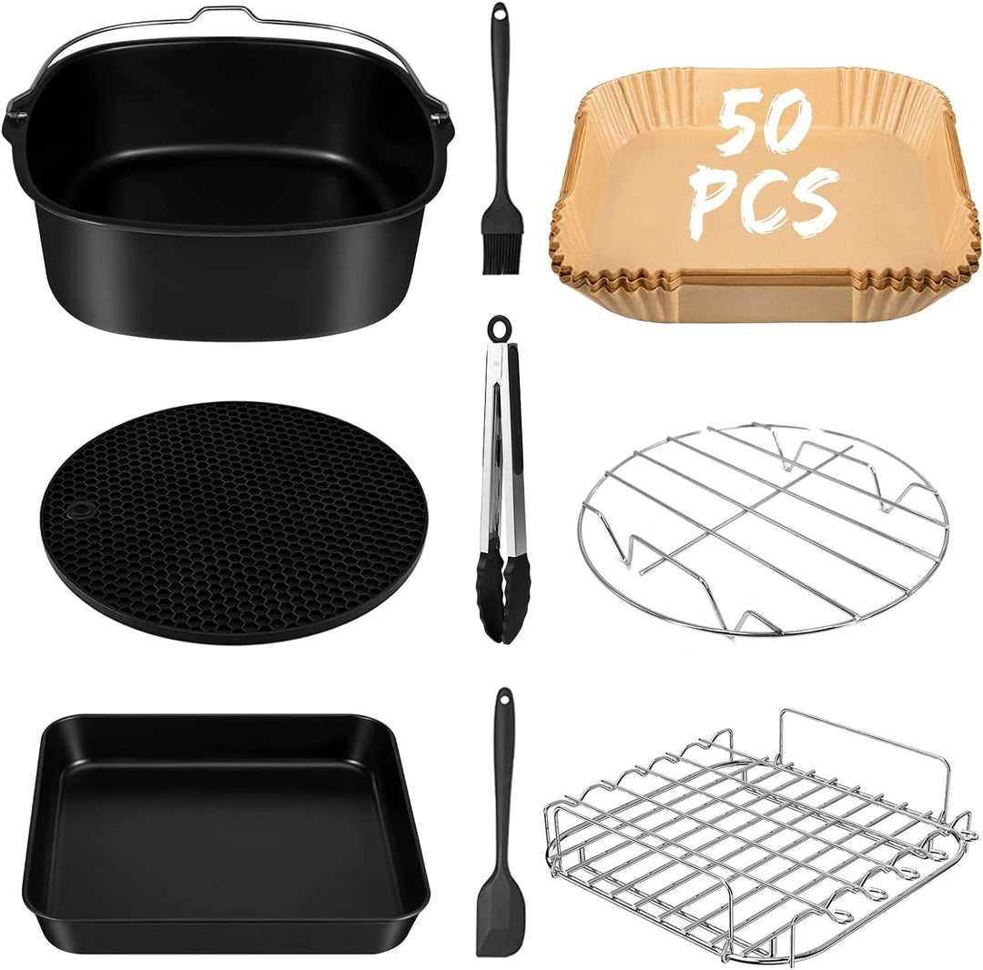 mumisuto Airfryer Zubehör, 9-Stück Heissluftfritteuse Zubehör, Airfryer Zubehör Set, Heissluft Fritt