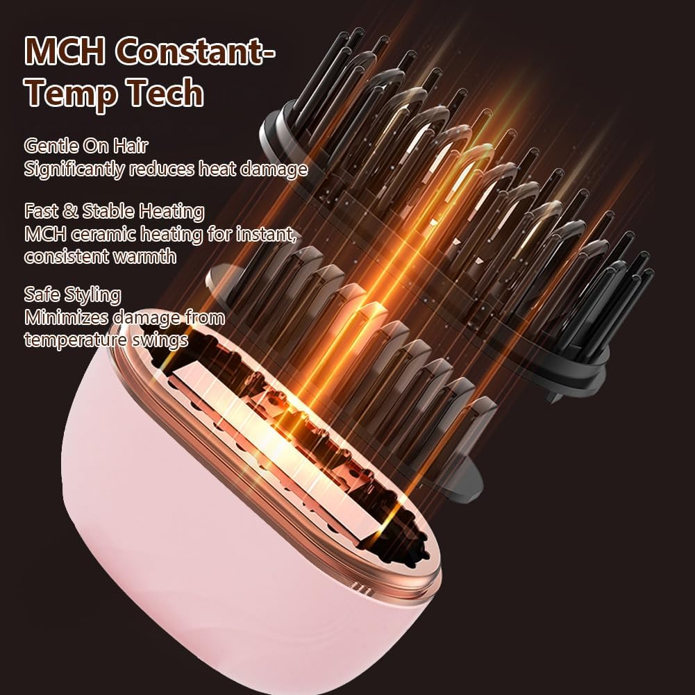 LOPHE Mini Hair Straightener Brush, Tragbare Taschen-Glättbürste 3-stufige Temperaturregelung, Haarg