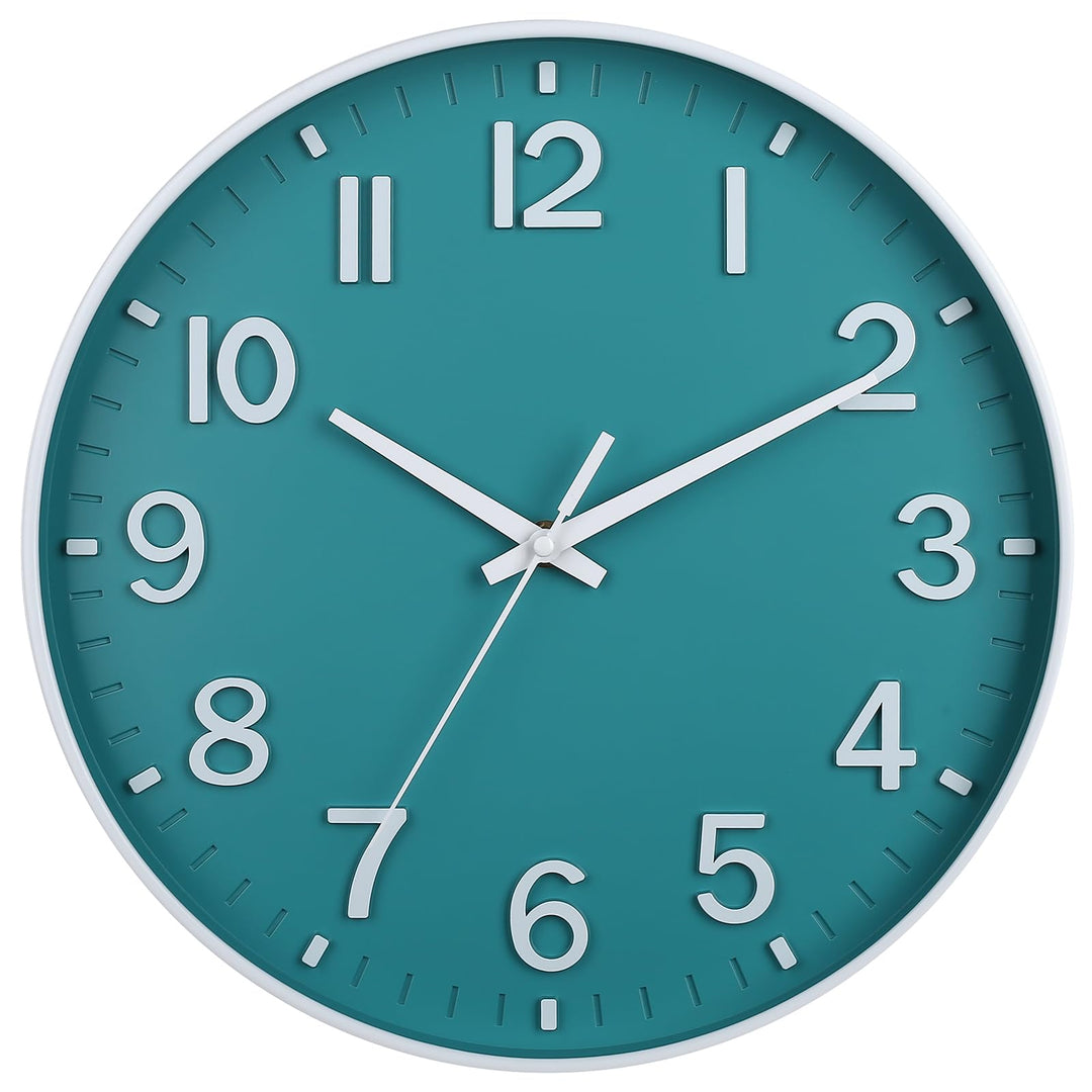 HZDHCLH 30cm Lautlos Wanduhr Schleichende Sekunde mit Arabisch Ziffer ohne Ticken für Dekoration Woh