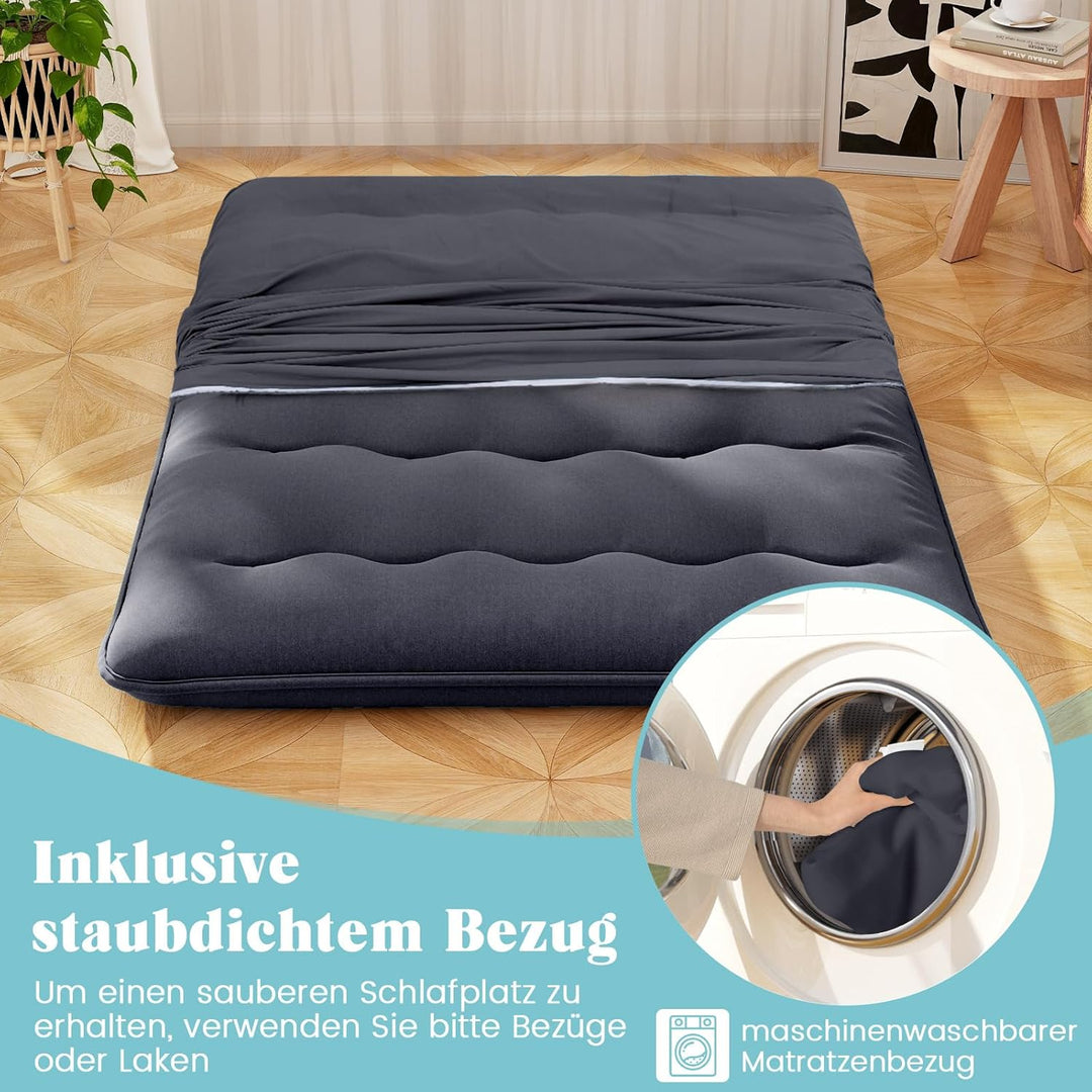 COSTWAY Japanische Futon Matratze, Tatami-Matte, Bodenmatratze, Klappmatratze mit waschbarem Bezug,