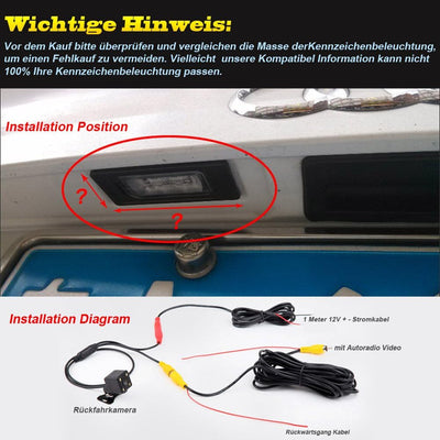 Navinio Auto Kofferraum Griff Rückfahrkamera Replacement for BMW X1 X3 X5 X6 M3/E46/E46CSL/E90/E91/E