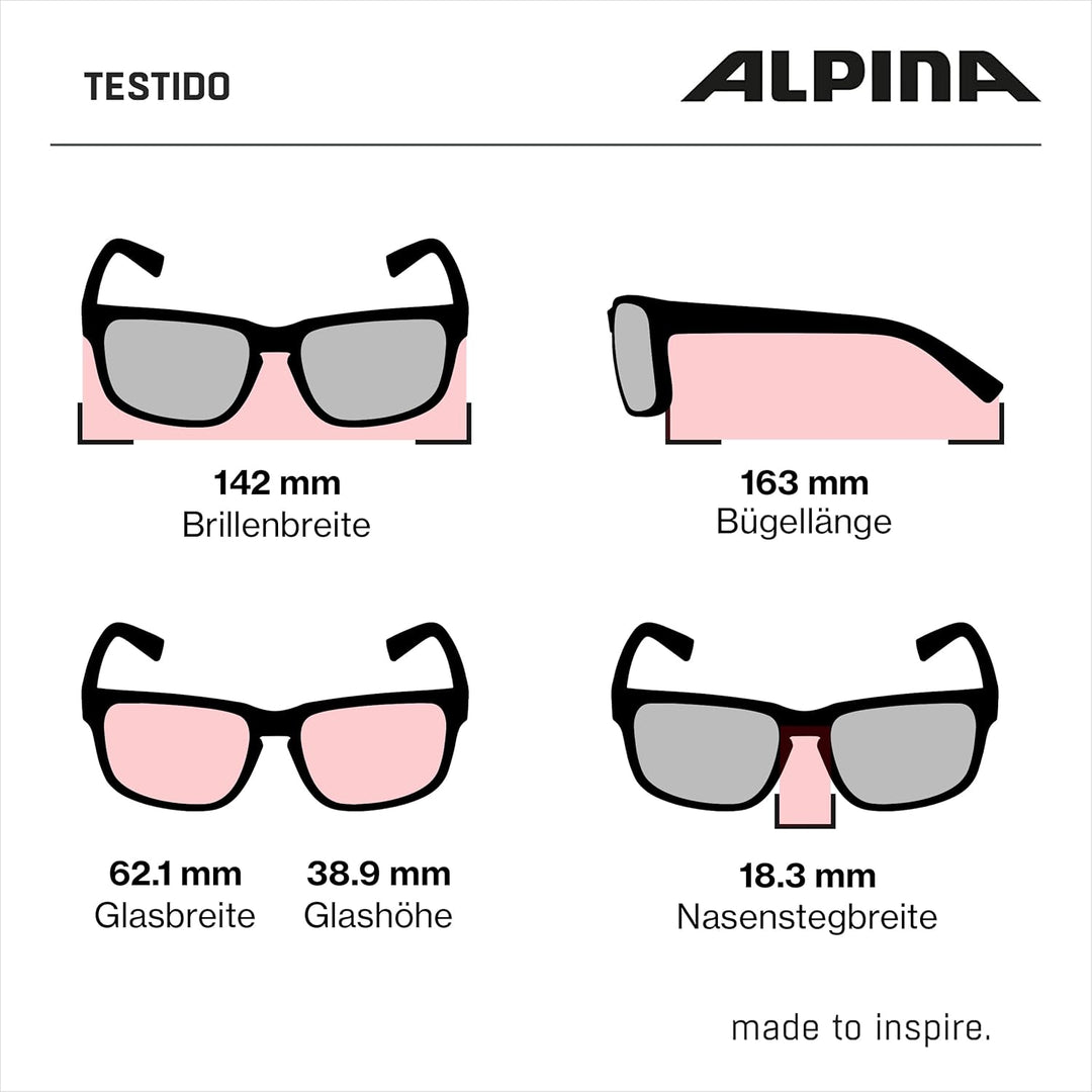 ALPINA TESTIDO - Verspiegelte und Bruchsichere Sport- & Fahrradbrille Mit 100% UV-Schutz Für Erwachs