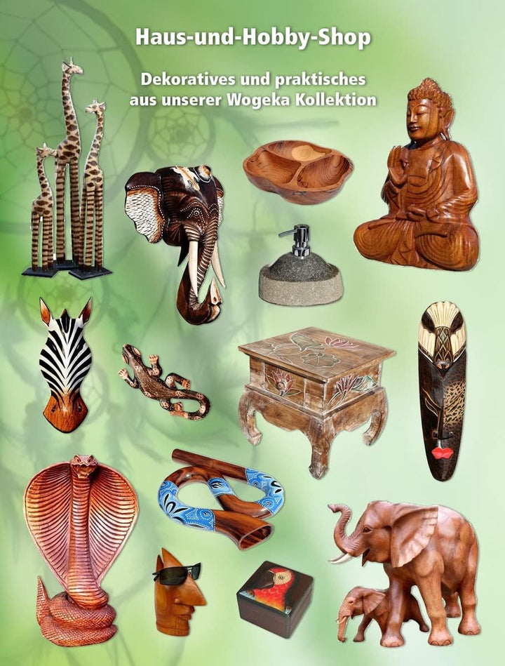 Balibarang-Shop NEU 40 cm Doppel-Kobra Schlange Snake Tier Holz Dekoration Cobra05