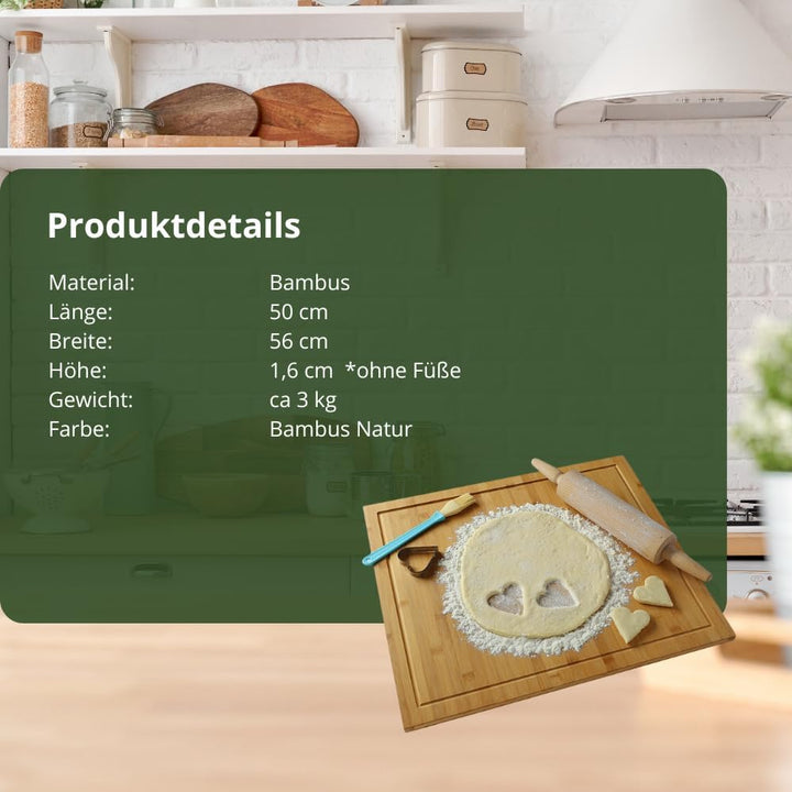 Herd Abdeckplatte Schneidbrett Bambus 56 x 50 cm volles standard Kochfeld