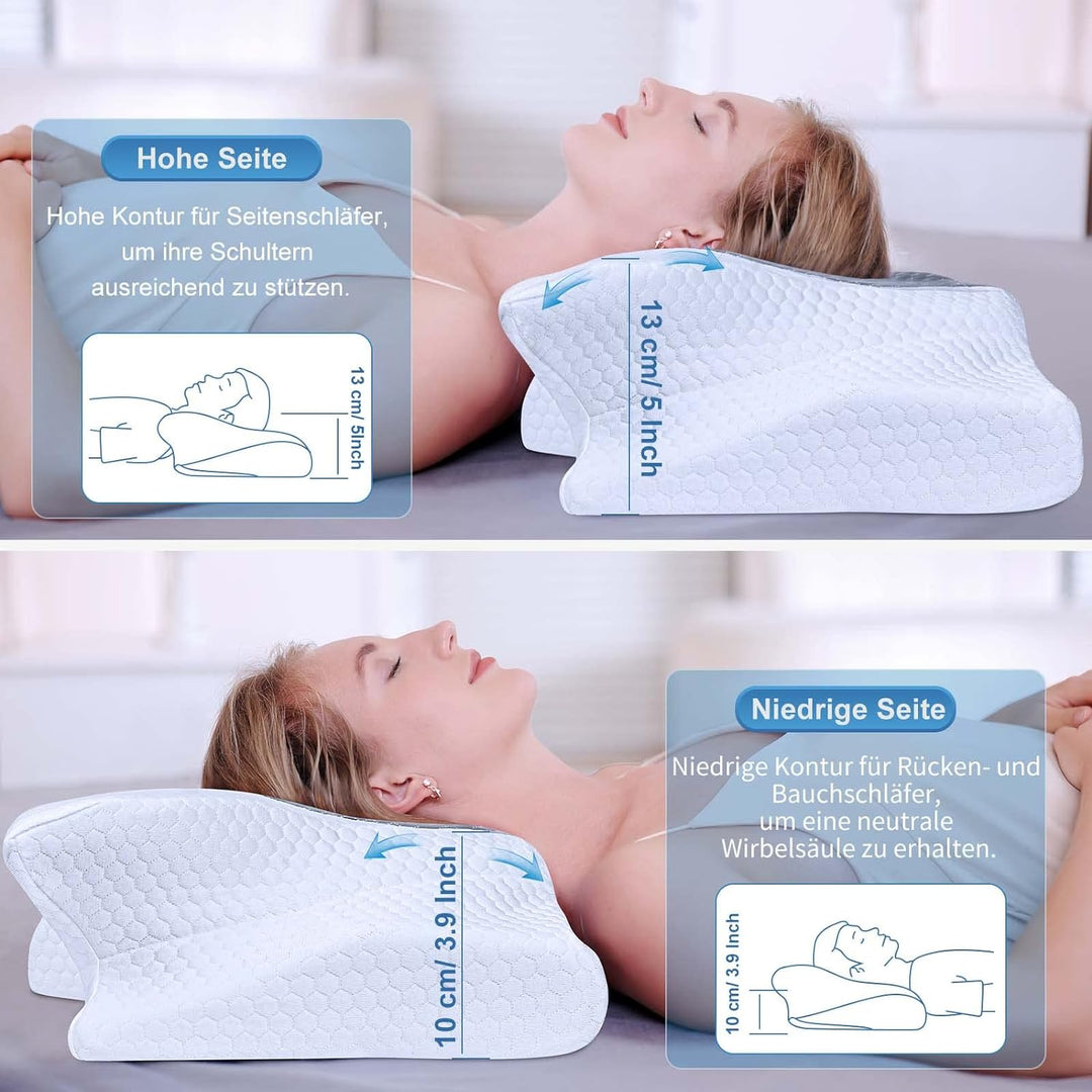 SAHEYER Ergonomisches Nackenkissen, Memory-Schaum Kopfkissen Seitenschläferkissen Orthopädisches Nac