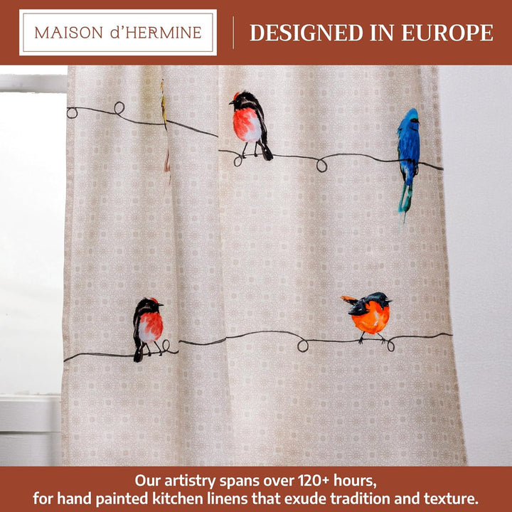 Maison d' Hermine Küchengardinen-Set für Fenster, 100 % Baumwolle, Küchengardine, Volant für Zuhause
