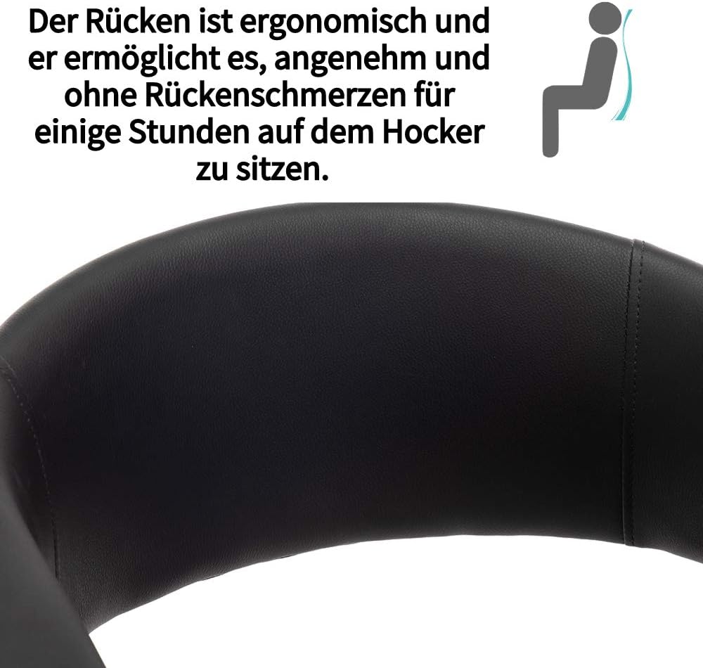 Mingone Esszimmerstühle Holz Küchenstühle mit Armlehnen Retro Design Massivholz Stuhl Kunstleder Sit