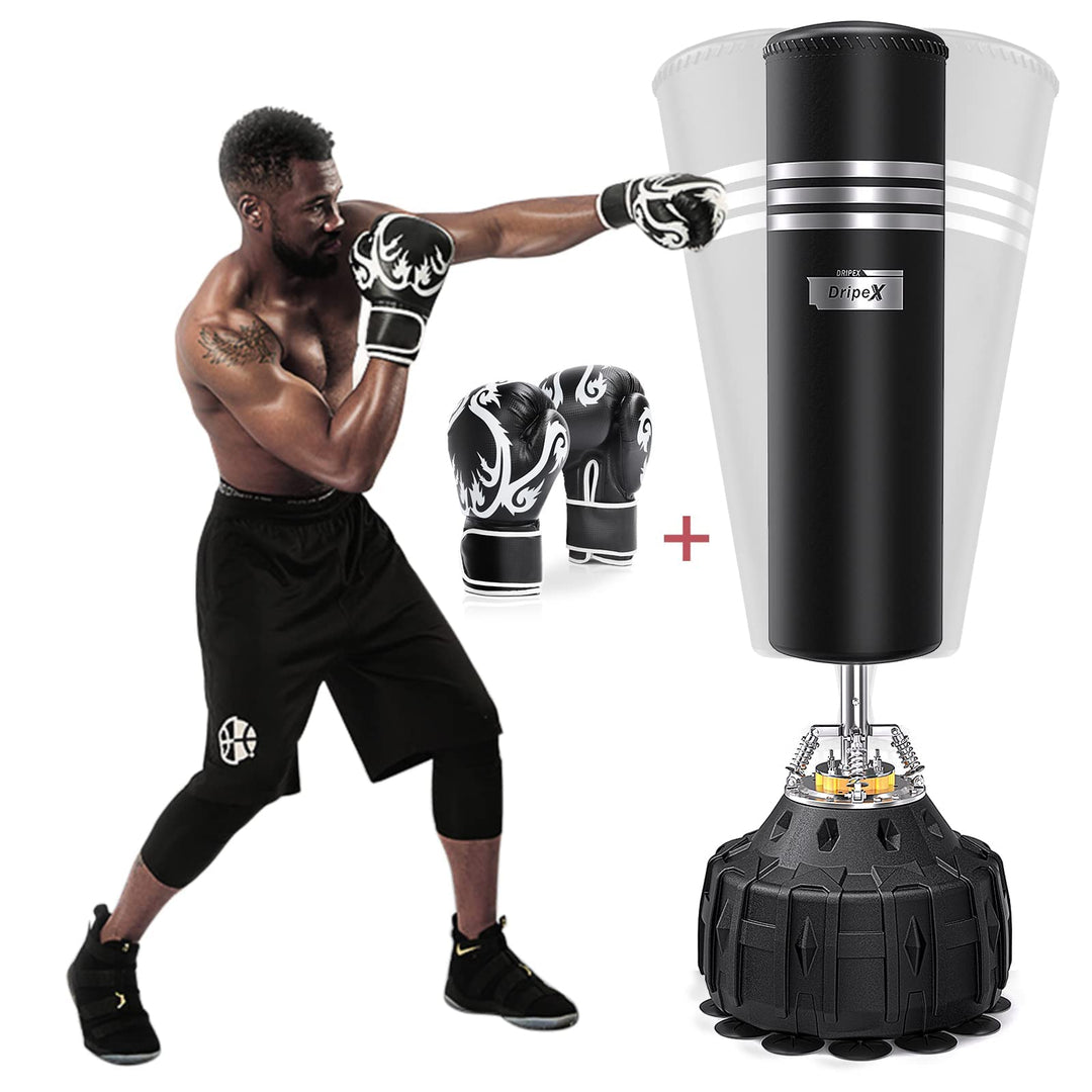 Dripex Boxsack Erwachsene Freistehender Standboxsack MMA Boxpartner Boxing Trainer Heavy Duty Boxsac