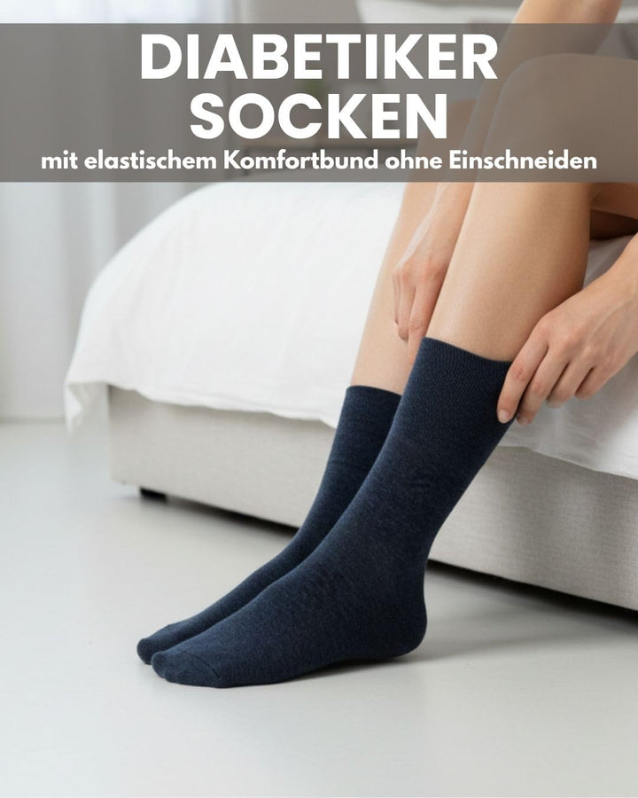 Diabetikersocken ohne Gummi &amp; ohne Naht 97% Baumwolle (6 Paar) Diabetiker Socken mit Komfortbund für