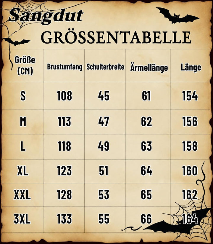 Mystische Zauberer Robe Halloween Cosplay Kostüme für Männer, Erwachsene Mittelalter Uniform Vintage