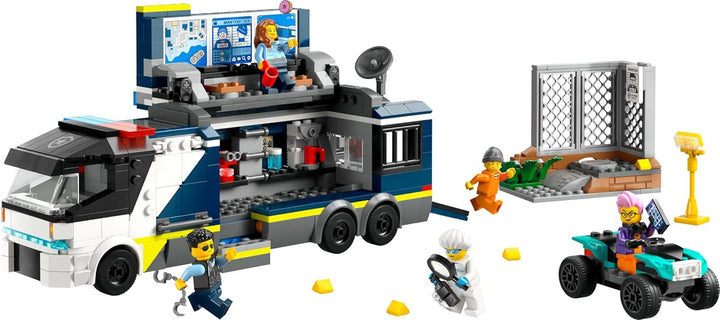 LEGO City Polizeitruck mit Labor, Polizei-Set mit Quad und LKW-Spielzeug für Kinder, Geschenk für Ju