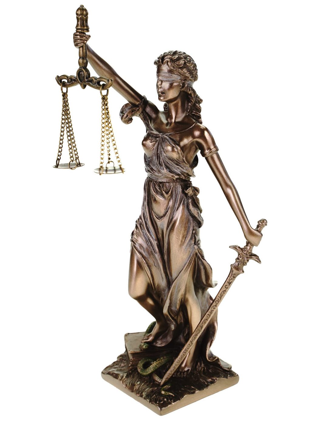 Veronese Justitia Göttin der Gerechtigkeit Bronziert Figur 21cm Poly