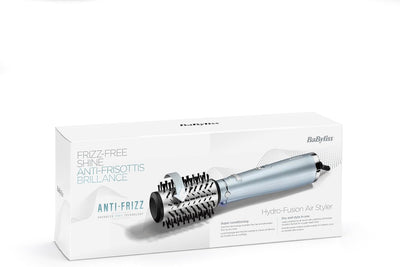 BaByliss AS773E Hydro Fusion Warmluftbürste mit Super-Ionen-Technologie, Eisblau, 1 Stück (1er Pack)