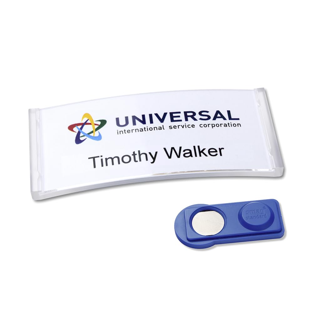 20 Magnet-Namensschilder polar® 30 „color“, inkl. Druckbogen - transluzent klar