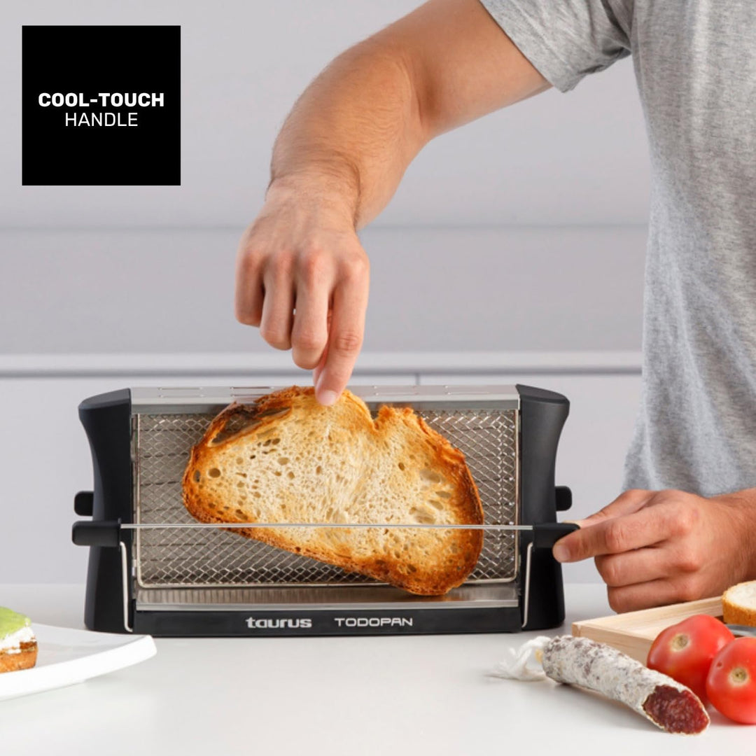 TAURUS 960632 Toaster aus Edelstahl, 700 W, für alle Brotsorten, mit Haltestab, Multicolour