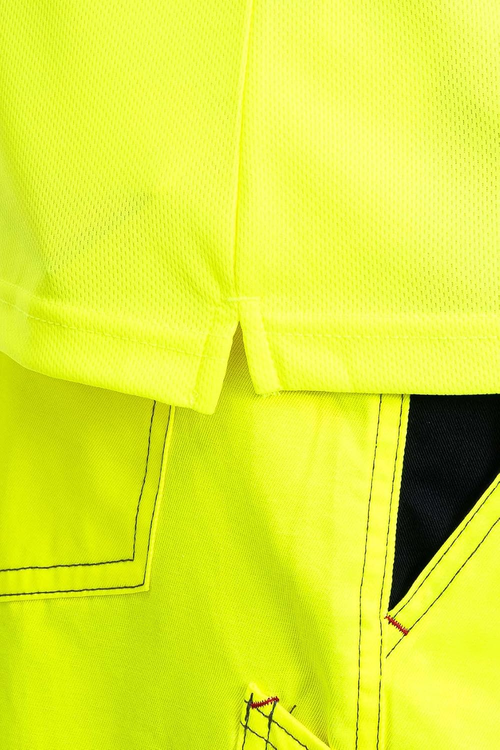 Herren Warnschutz Poloshirt, Hohe Sichtbarkeit durch Reflexstreifen EN ISO 20471 Klasse 2 XXL Neonge