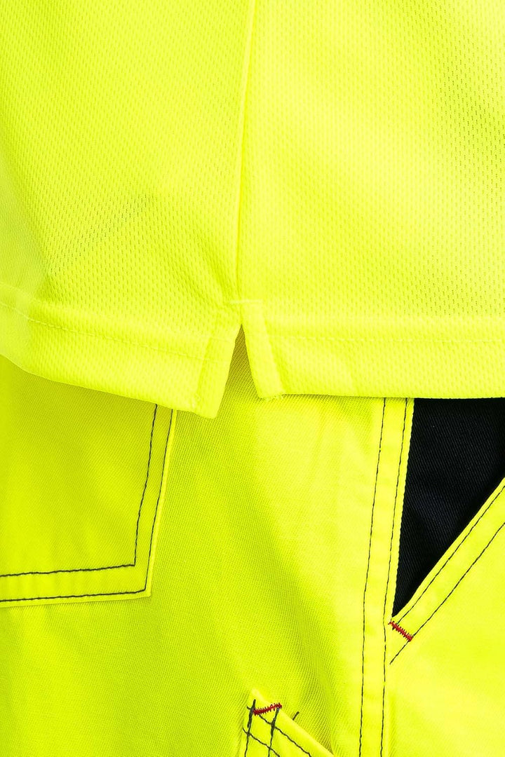 Herren Warnschutz Poloshirt, Hohe Sichtbarkeit durch Reflexstreifen EN ISO 20471 Klasse 2 XXL Neonge