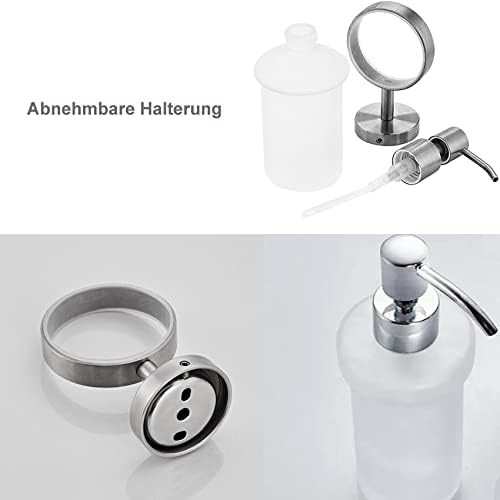 EXLECO Seifenspender Wandmontage Glas Shampoo Spender Selbstklebend & Bohren 200ml Satinierte Glasfl