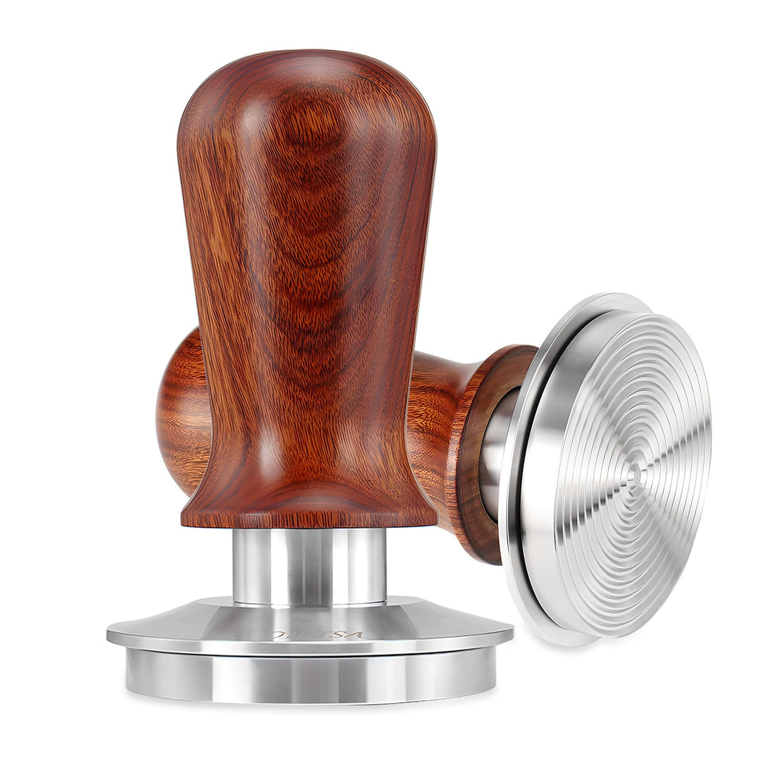 DIBTSA Espresso Tamper 53.3mm,Federbelasteter Kaffeestampfer mit 53.3mm 304-Edelstahl-Riffelbasis un