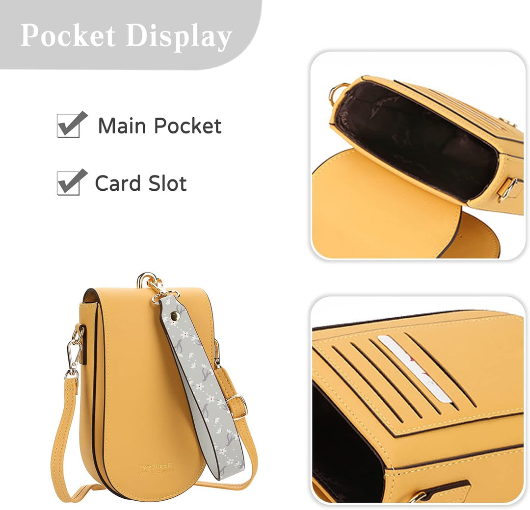 PORRASSO Mode Handy Umhängetasche Damen Handytasche Mädchen Schultertasche PU Geldbörse Crossbody Ba