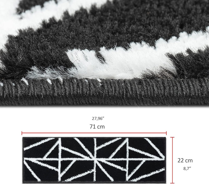 Glary Home 15er Set Stufenmatten 22cm x 71cm x 1.2cm Treppenteppich Selbstklebend / GH39A-WB (Dreiec
