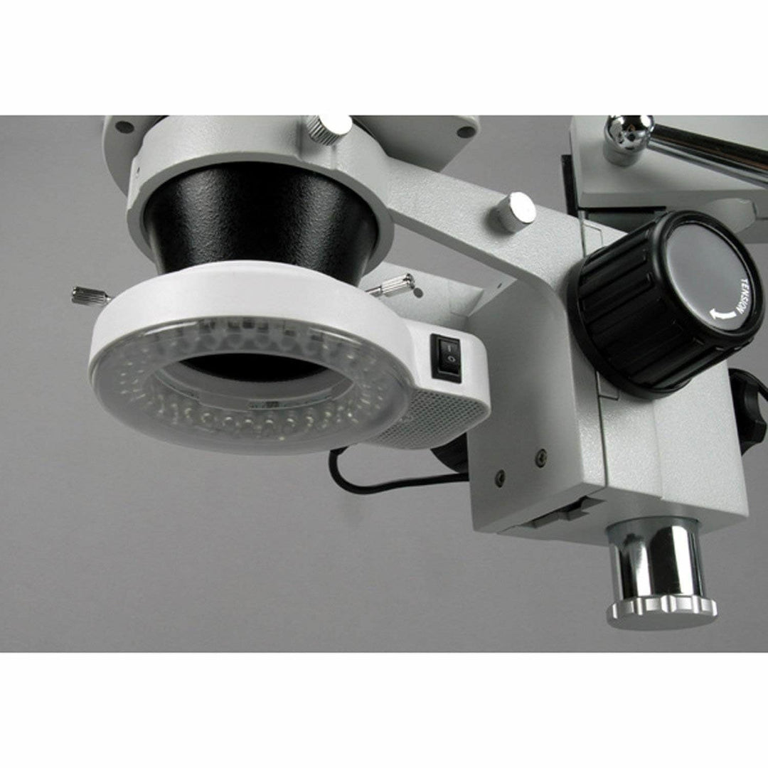 AmScope LED-144S 144 LED-einstellbares Mikroskop-Kompaktringlicht und Adapter