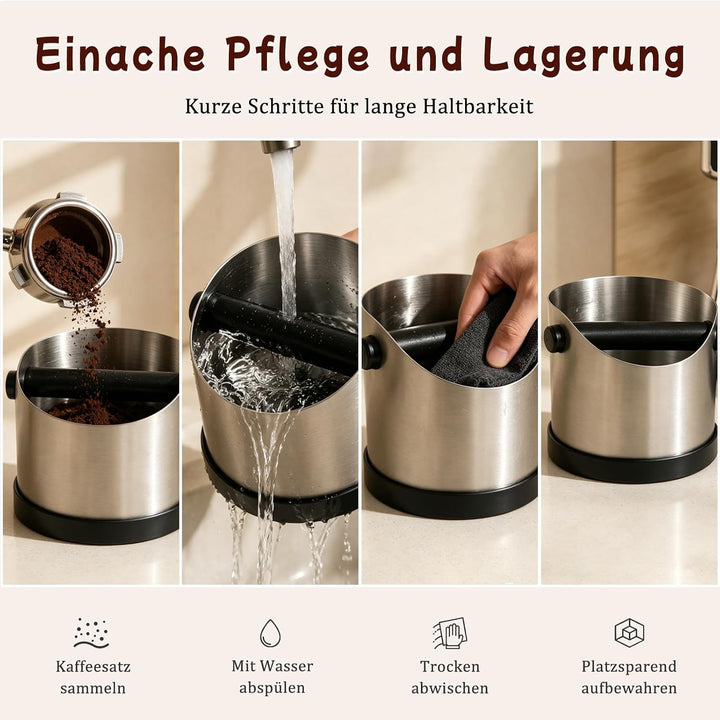 Abklopfbehälter für Siebträger, 700 ml Espresso Abklopfbehälter