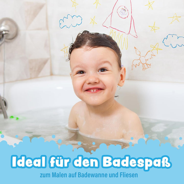 Tub Works® Gross Badestifte Badespielzeug,7 Stifte | Ungiftige, abwaschbare Badewannenstifte für Kle