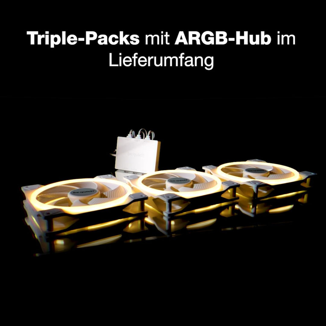 be quiet! Light Wings White 140mm PWM high-speed Triple Pack Gehäuselüfter, weiss, 3er Pack, BL103