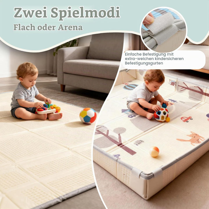 Faltbare Krabbelmatte Baby – Grosse Schaumstoff Spielmatte Baby Faltbar für Babys &amp; Kleinkinder – Wa