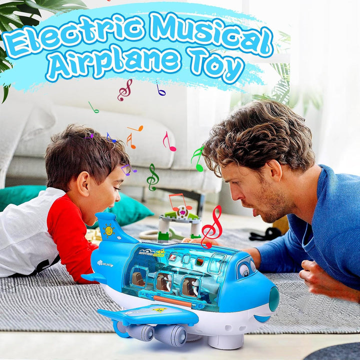 LEEWENYAN Elektrisches Flugzeug Spielzeug für Kleinkinder, 360 ° rotierendes Flugzeug Spielzeug mit