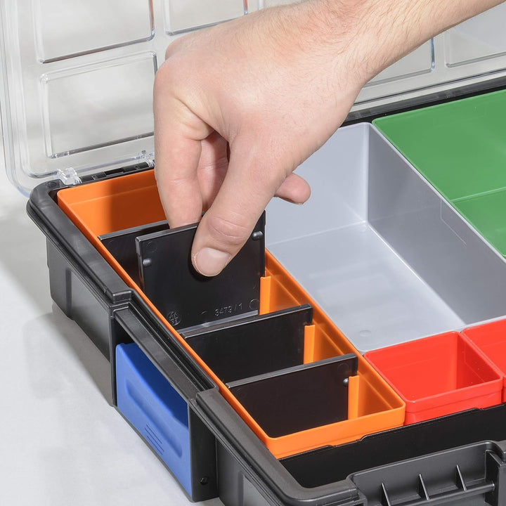 allit Kleinteilekoffer 454250 mit Verbindungsclips, herausnehmbaren Boxen und hochschlagfestem Decke