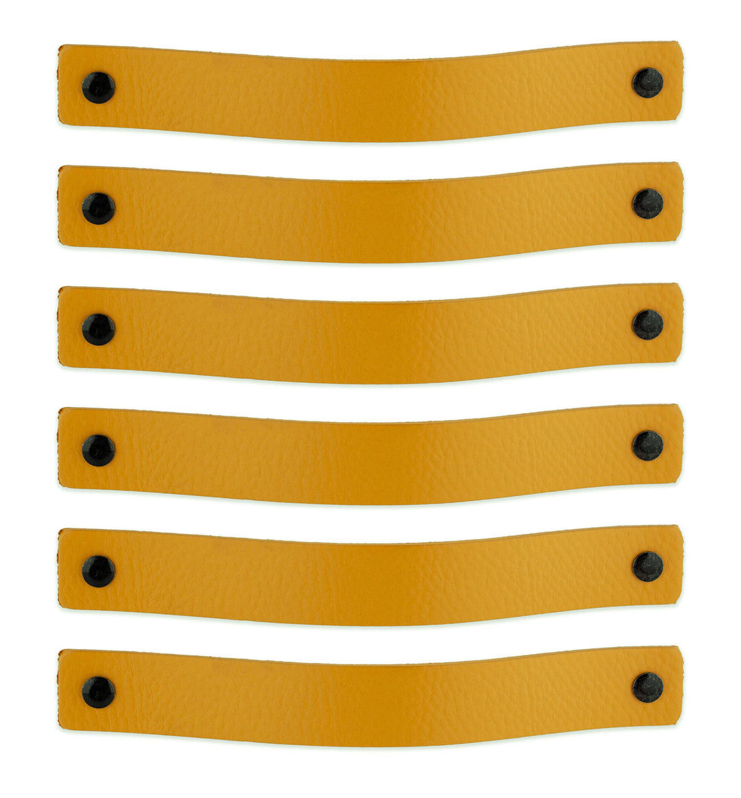 Brute Strength - Ledergriffe für Möbel - Ockergelb - 6 Stück - 20 x 2,5 cm - Schrankgriff, Türgriff