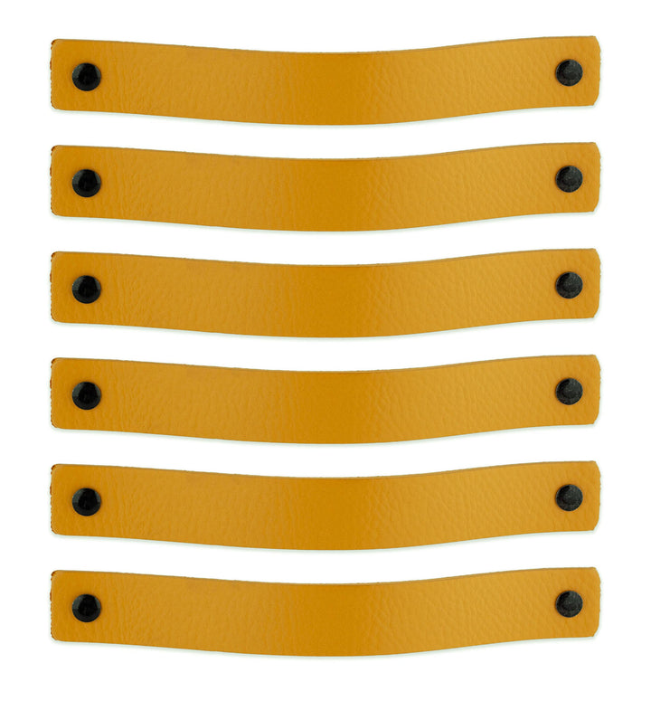 Brute Strength - Ledergriffe für Möbel - Ockergelb - 6 Stück - 20 x 2,5 cm - Schrankgriff, Türgriff
