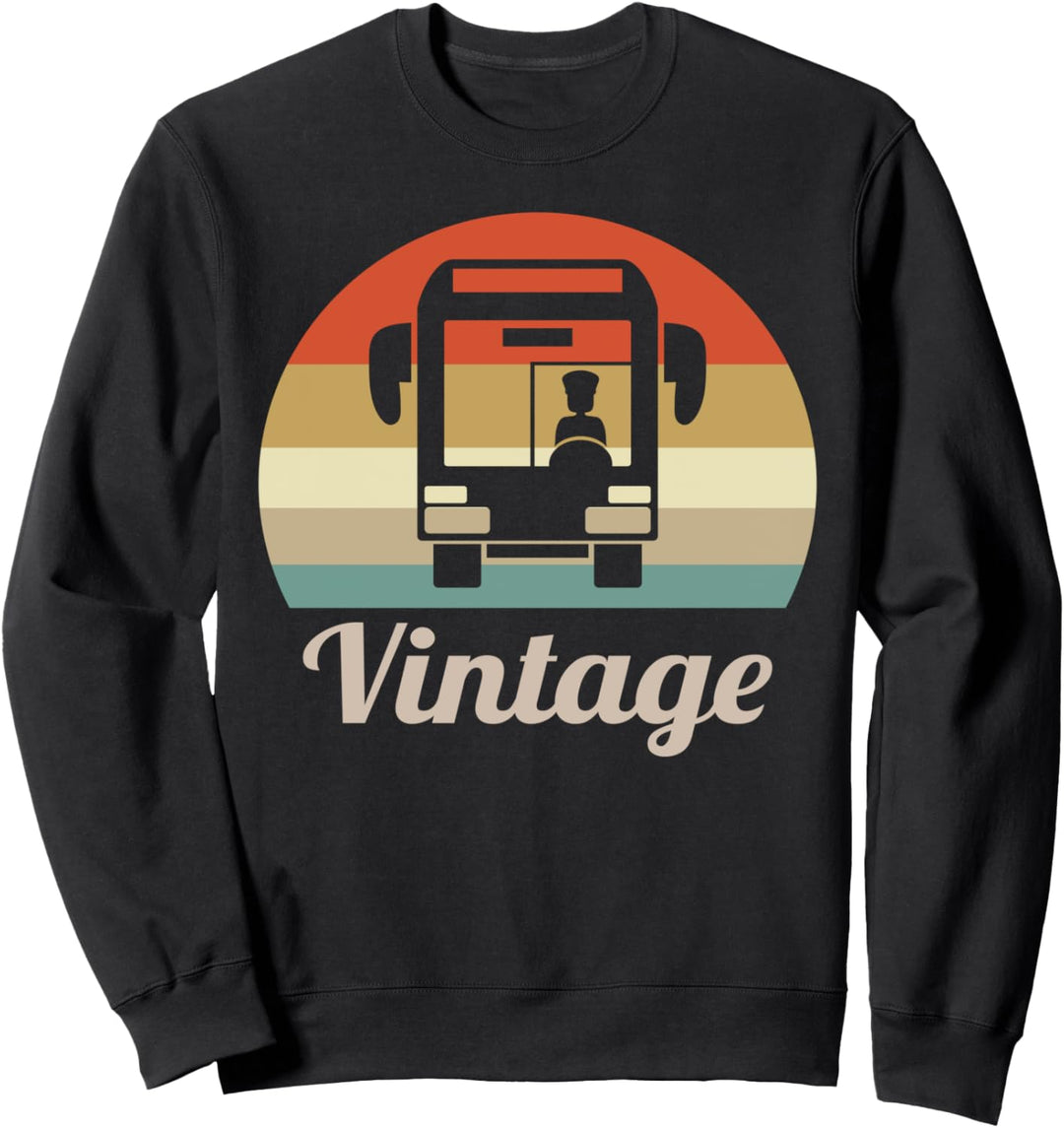 Busfahrer Busfahren Bus Fahren Fahrer Fun Vintage Retro Sweatshirt
