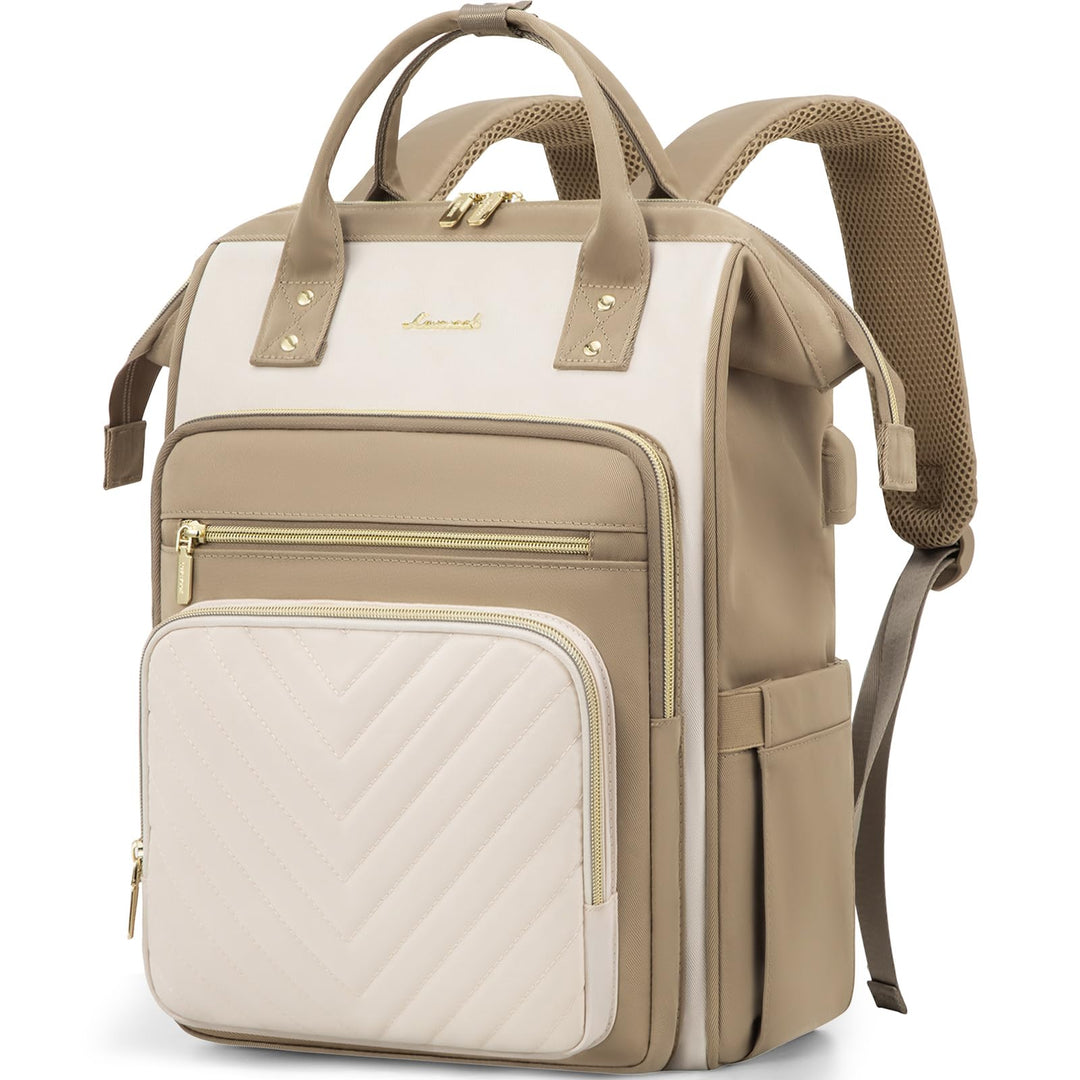 LOVEVOOK Rucksack Damen Gross, 17,3 Zoll Laptop Schulrucksack Mädchen Wasserdicht, Elegant Reiseruck