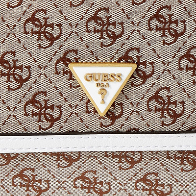 Guess Desideria Flap Schultertasche Einheitsgrösse Beigefarbenes Logo, Einheitsgrösse Beigefarbenes