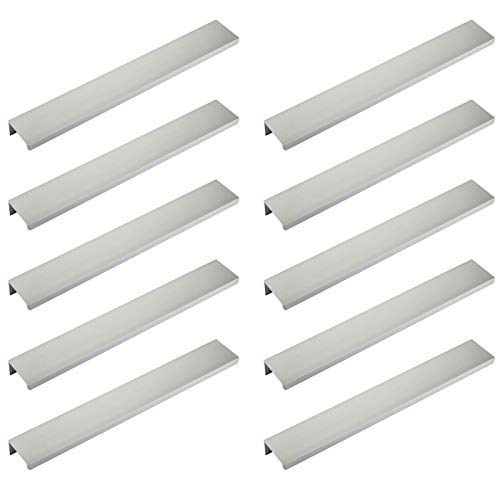 SOTECH 10 Stück Möbelgriffe Blankett Jane 280 mm Chrom matt BA 3 x 80 mm Schrankgriffe zur Montage a