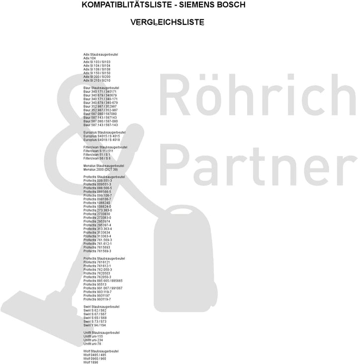 5-lagig! 30 Stck. Staubsaugerbeutel geeignet für Siemens Q5.0, VSQ5X1230, VSZ3XTRM11, VSZ324XXL, Ext
