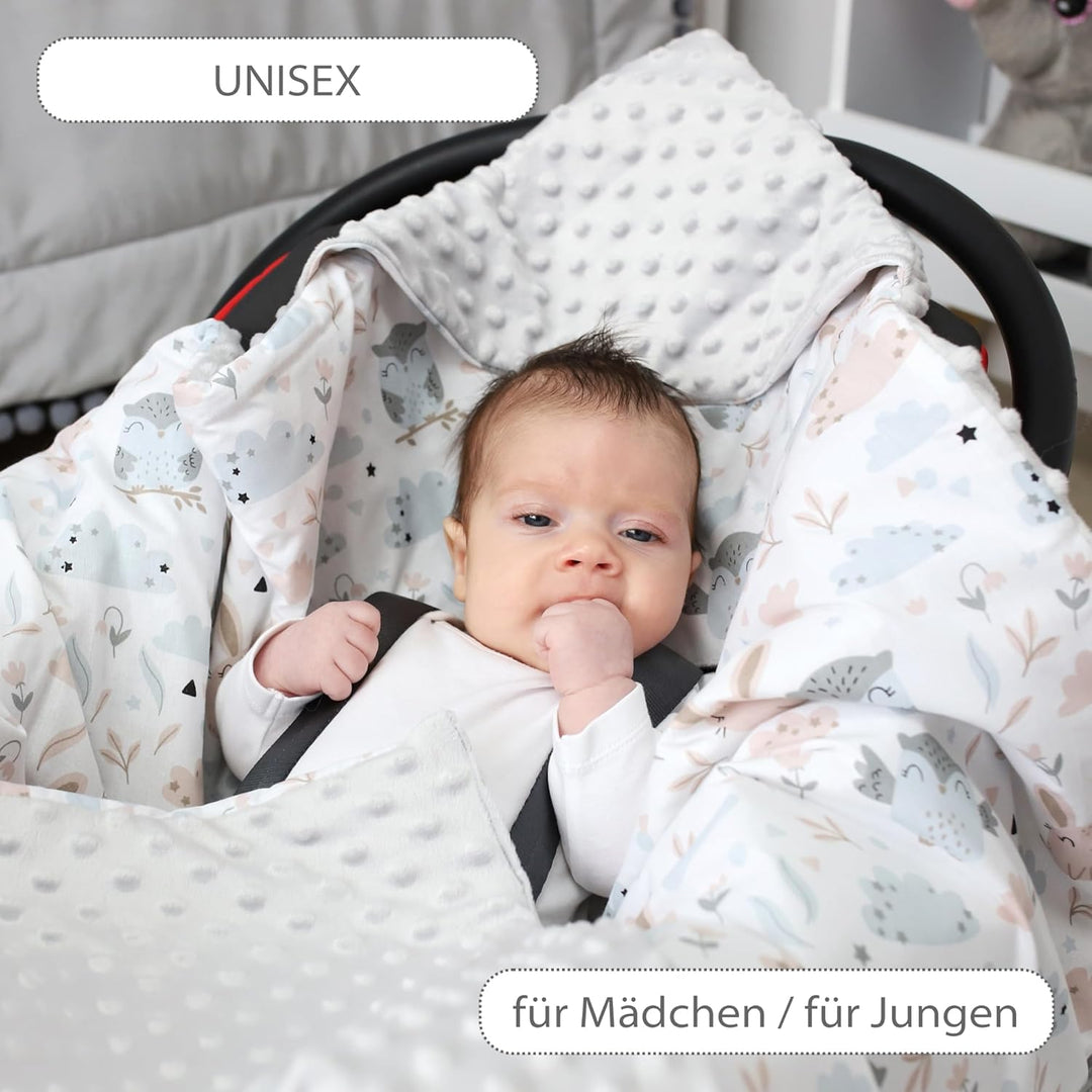 Einschlagdecke Babyschale Decke Kinderwagen 90x90cm - universal Baby Babydecke für Buggy Autositz So