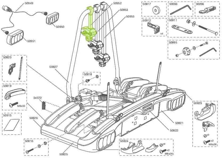 Thule Unisex 2331218500 Rahmen haltearm, Schwarz, 30 x 5 cm EU