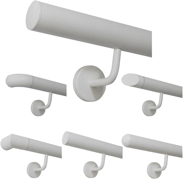 TIBU Handlauf Edelstahl weiss pulverbeschichtet 42,4 mm Geländer innen aussen wetterfest, Länge 160