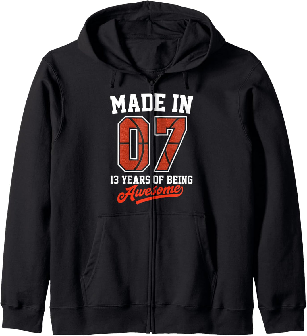 13th Birthday Gift Born In 2007 Basketball Jersey Style Kapuzenjacke
