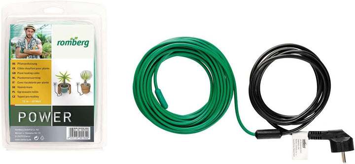 Romberg Pflanzenheizung Heizkabel L 10 m (8 m heizbar), 40 W, Winterschutz für Kübelpflanzen, Wurzel
