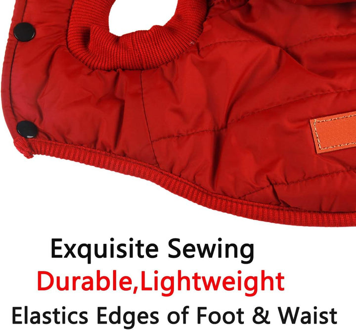 Warmes Fleece Hund Hoodie im Winter, kleine Hundejacke Hundemäntel mit Kapuze (Rot M) Medium (Pack o