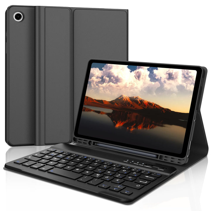 Tastatur Hülle für Samsung Galaxy Tab A9 8.7'' 2023, QWERTZ Deutsches Tastatur Magnetische Wireless