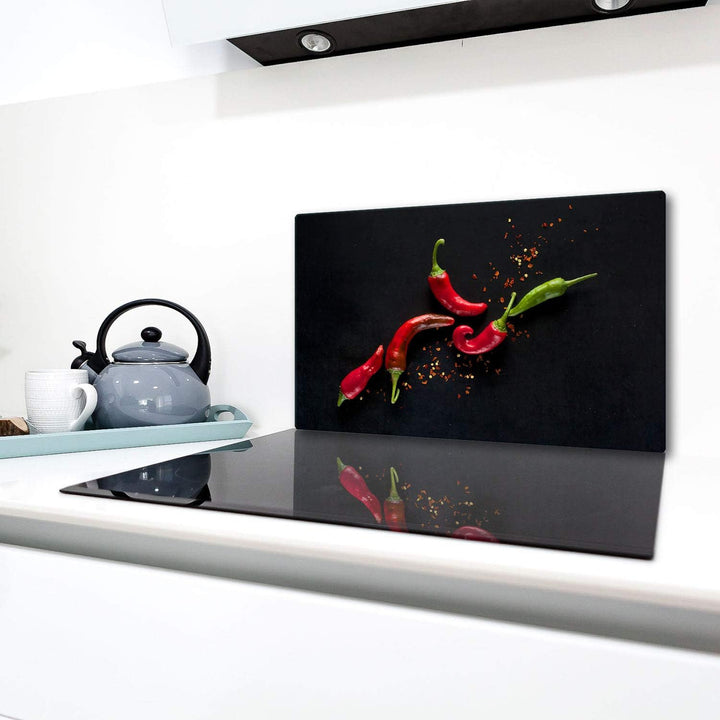 TMK | Herdabdeckplatte 90x52 cm Glas Ceranfeldabdeckung Induktion Herdschutz Spritzschutz Glasplatte