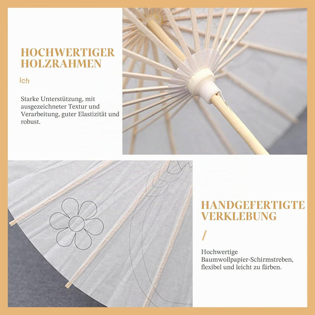 8 Stück Papierschirme für Hochzeiten, klassischer chinesischer Stil, 40, 6 cm, weisser Papierschirm,